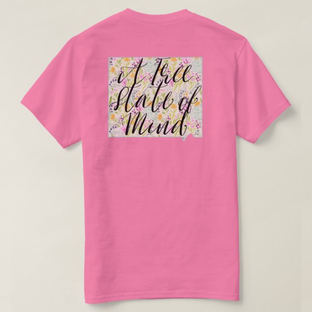 Camiseta Um Teto Floral de Winston, Estado Livre (Verso do Design)