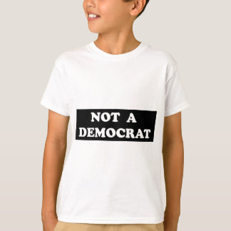 Camiseta Um texto não de Democrata (redondo, branco)