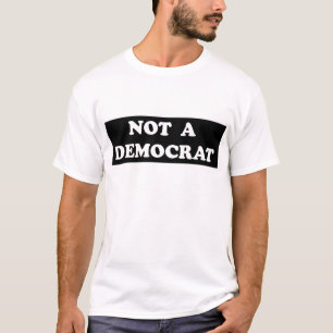 Camiseta Um texto não de Democrata (redondo, branco)