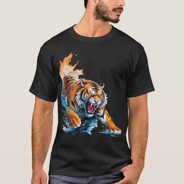 Camiseta Um tigre em chamas (Frente)