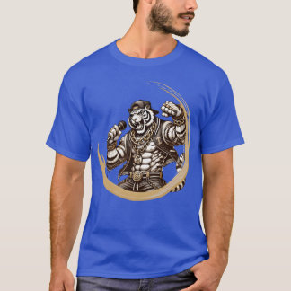 Camiseta Um tigre musculoso como uma garota de energia e es