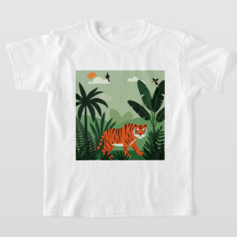 Camiseta Um tigre numa floresta tropical