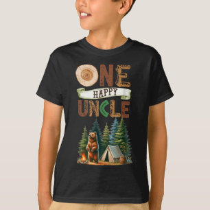 Camiseta Um Tio Feliz Acampador Primeiro Aniversário Urso d