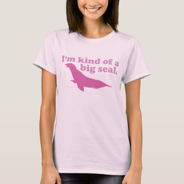 Camiseta Um tipo de grande foca rosa (Frente)