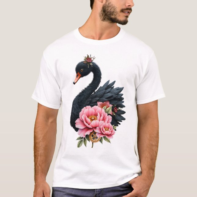 Camiseta Um toque de rosa e brilho de cisne. (Frente)