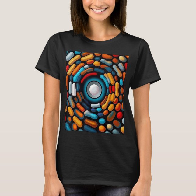 Camiseta Um trabalho de arte de abstrato óptico mínimo (Frente)