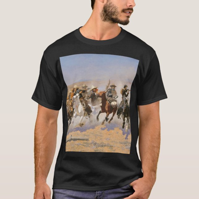 Camiseta Um Traço Para A Madeira Por Frederick Remington (Frente)