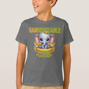 Camiseta Um trocadilho divertido. Cartoon do Baby Elephant