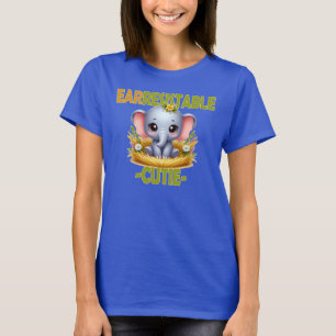 Camiseta Um trocadilho divertido. Cartoon do Baby Elephant