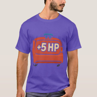 Camiseta Um tronco engraçado com filtro fino curvo e 5 HP