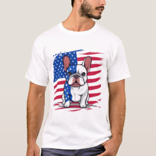 Camiseta Um tutor francês com bandeira americana