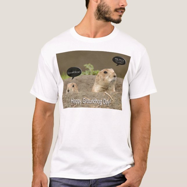 Camiseta Um um o ano, dia de Groundhog (Frente)