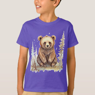 Camiseta Um ursinho bonitinho - design de ilustração artíst