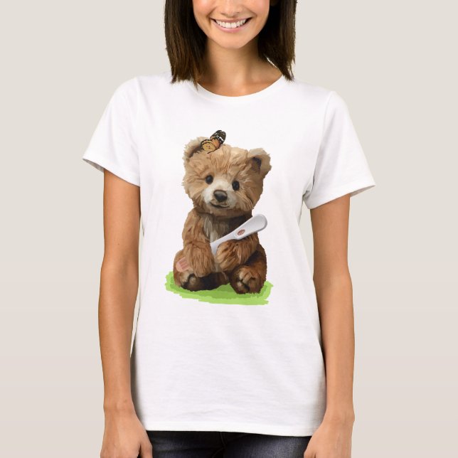 Camiseta Um ursinho marrom fofo  (Frente)