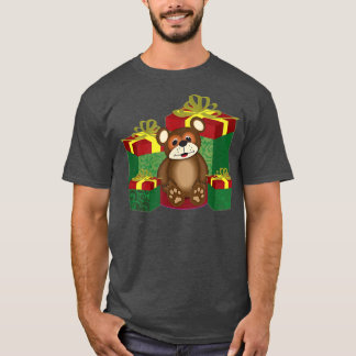 Camiseta Um Urso Bonito Apresenta Presentes Garotos Garotas