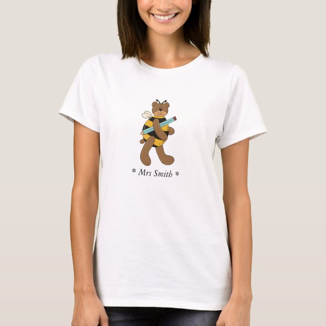 Camiseta Um Urso De Abelhas Carregando Um Lápis (Frente)