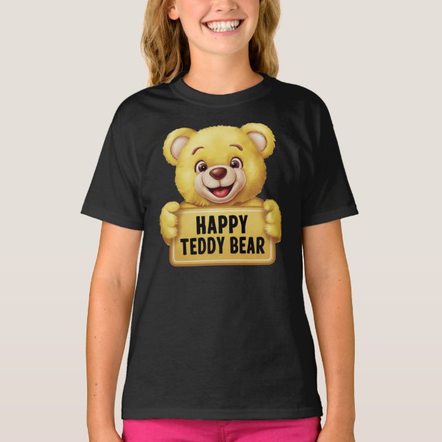 Camiseta Um Urso De Teddy Feliz E Rindo (Frente)