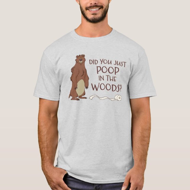 Camiseta Um Urso Popa Na Floresta? (Frente)