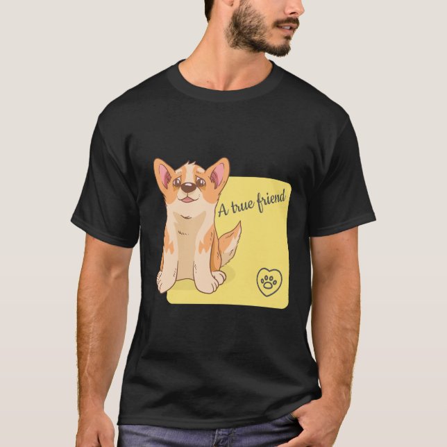 Camiseta Um verdadeiro amigo Welsh Corgi 284 (Frente)