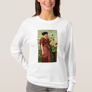 Camiseta Um vermelho, rosa vermelha