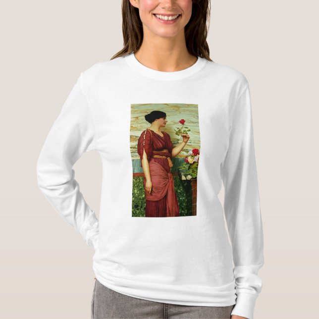 Camiseta Um vermelho, rosa vermelha (Frente)