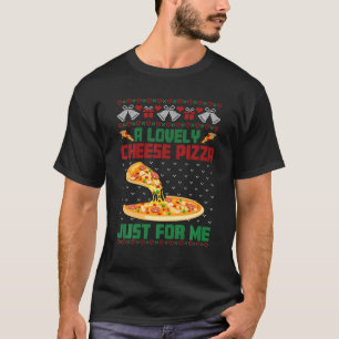 Camiseta Uma Adorável Pizza De Queijo Feia Xmas Docinho Eng
