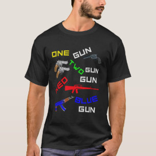 Camiseta Uma Arma Vermelha de Armas Azul