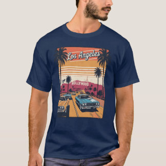 Camiseta Uma Arte de Viagem Vintage de Los Angeles Califórn