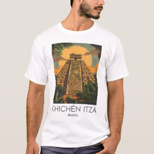 Camiseta Uma Arte Viagens vintage De Chichén Itzá - México
