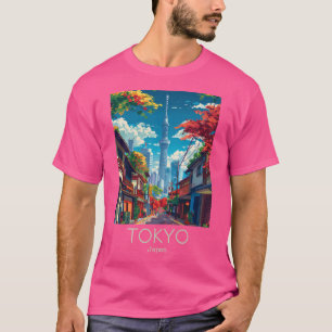 Camiseta Uma Arte Viagens vintage De Tóquio - Japão