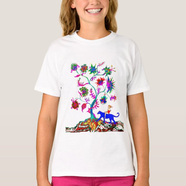 Camiseta Uma árvore da vida e uma menina (Frente)