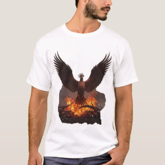 Camiseta Uma ascensão de fênix das cinzas de uma terra vulc