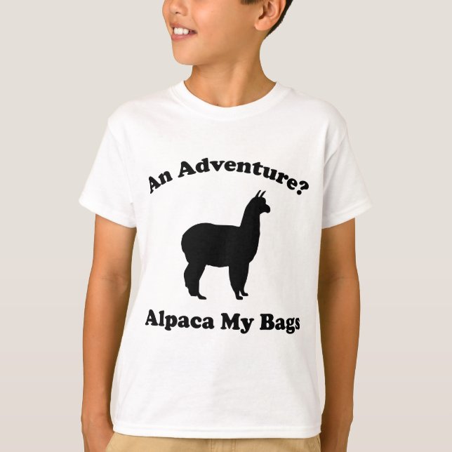 Camiseta Uma Aventura? Alpaca My Bolsas (Frente)