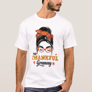 Camiseta Uma avó agradecida Leopard Imprime Obrigados de Ar