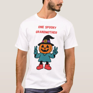 Camiseta Uma Avó Assustadora Abóbora de Halloween Bruxa Cus