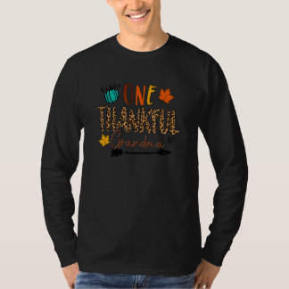 Camiseta Uma Avó Grata Ação de Graças Abóbora Leopardo