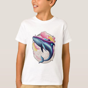 Camiseta Uma baleia nadando pelo espaço