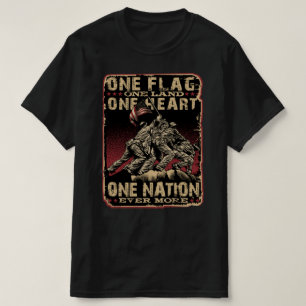 Camiseta uma bandeira um terra um coração um dia veterano