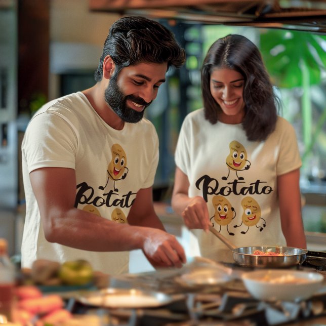 Camiseta Uma Batata Duas Batatas Kawaii Vegggs Unisex (One Potato Two Potatoes Kawaii Veggies Unisex T-Shirt)