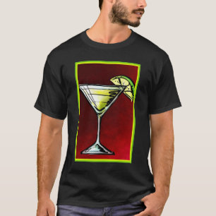 Camiseta Uma bebida do cocktail em um vidro de Martini com