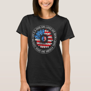 Camiseta Uma Boa Menina Ama Sua Mãe Jesus E América Também 