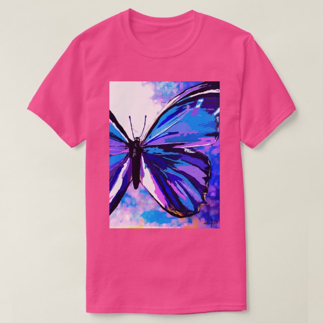 Camiseta Uma Borboleta Tão Azul (Frente do Design)