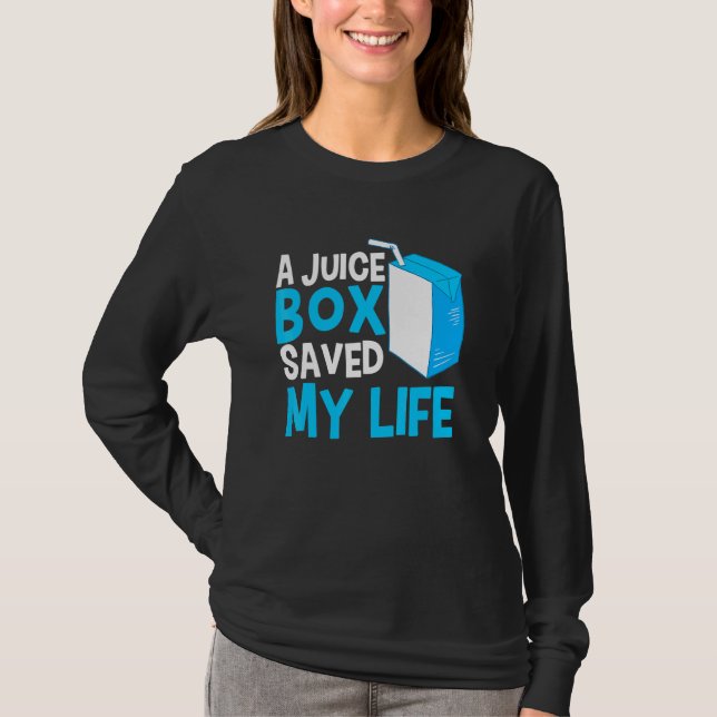 Camiseta Uma caixa de suco salvou minha vida Diabetes (Frente)