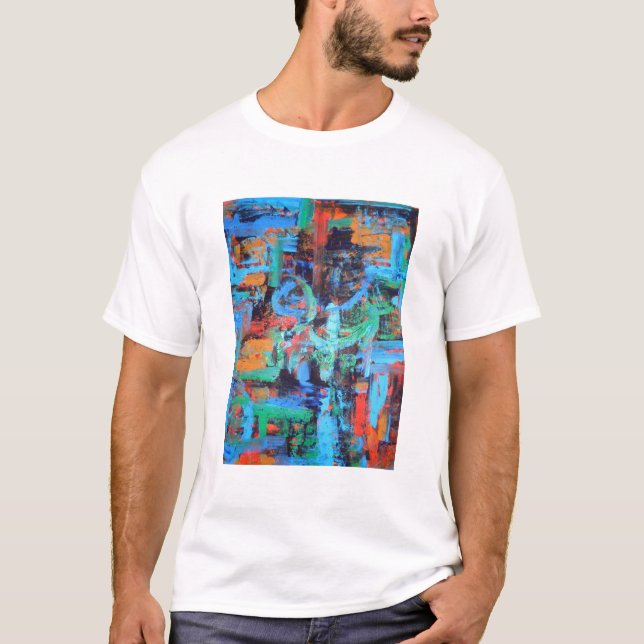 Camiseta Uma Caminhada Na Abstrato Arte Pintada Pela Mata (Frente)