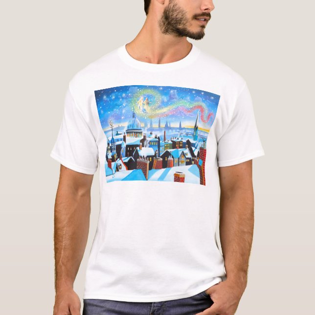 Camiseta Uma canção de natal Scrooge do Natal e fantasma do (Frente)
