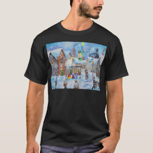 Camiseta uma canção de natal Scrooge do Natal e os três