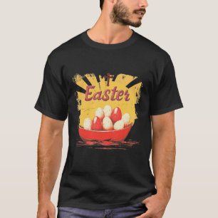 Camiseta Uma Canoa De Papel Carregando Ovos De Páscoa; Vint