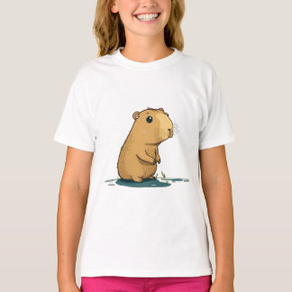 Camiseta uma capybara no buraco de água