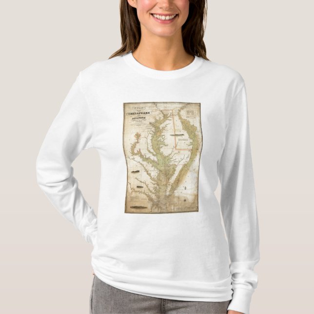 Camiseta Uma carta do Chesapeake e das baías de Delaware (Frente)