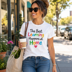 Camiseta Uma Casa Cheia de Aprendizado Citação Educacional